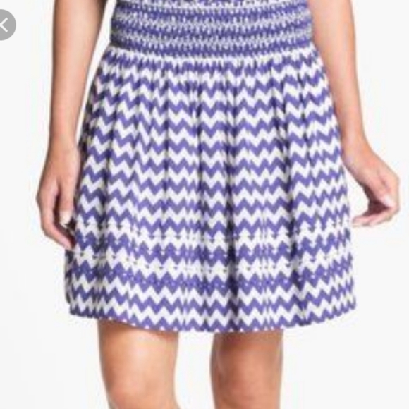 Kate Spade Sidney Chevron Pleated A-Line Skirt XS - Picture 2 of 5